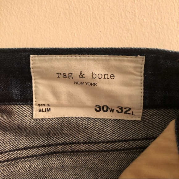 Rag & Bone Blue Fit 2 Jeans (30x32) - Picture 3 of 8